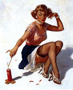 Elvgren, Looking for Trouble, 1953.jpg